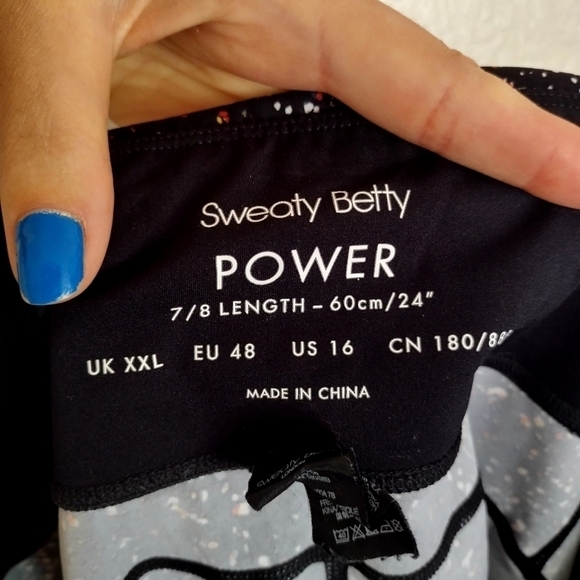 Sweaty Betty Power 7/8 Workout Leggings black confetti sz 16/Xl - Picture 8 of 8